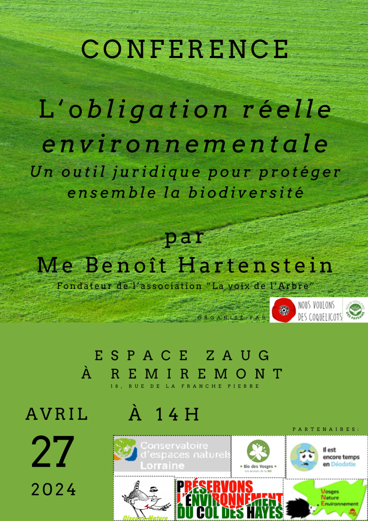 Conférence sur l'Obligation Réelle Environnementale (ORE)