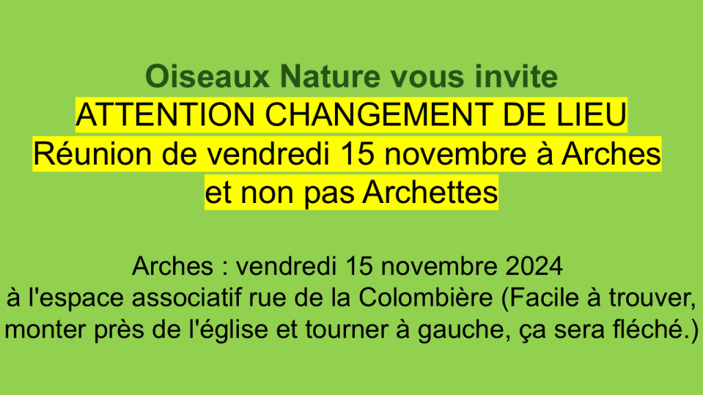 Oiseaux Nature vous invite!