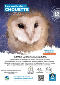 Nuit de la Chouette 22 mars 2025